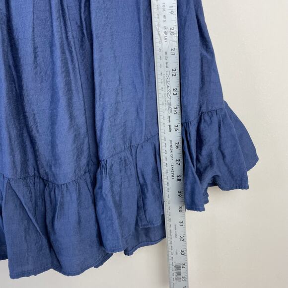 Ladies Blue Peasant Boho Dress Debbie Dabbie sz 6 Festival Milkmaid Coquette - Picture 10 of 11